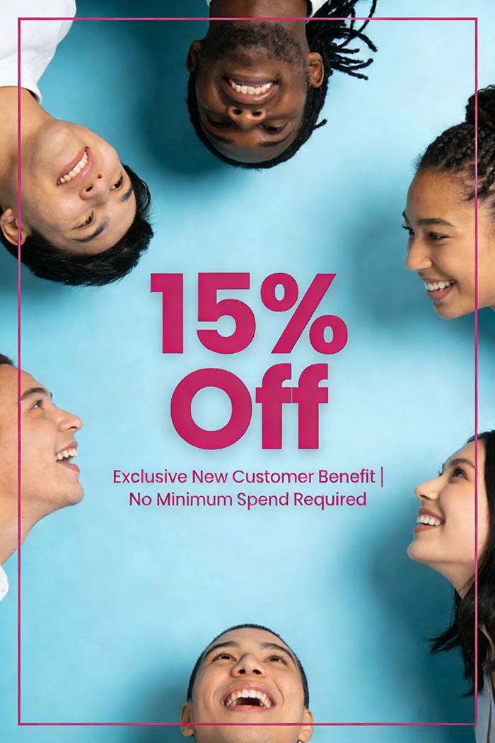 Exclusive New Customer Benefit | 15% Off Your First Order, No Minimum Spend Required